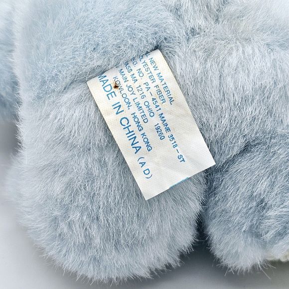 Kmart Bunny Rabbit Plush Easter Vintage 8" Blue Gingham Bow Blue Eyes Soft Toy - Picture 5 of 8
